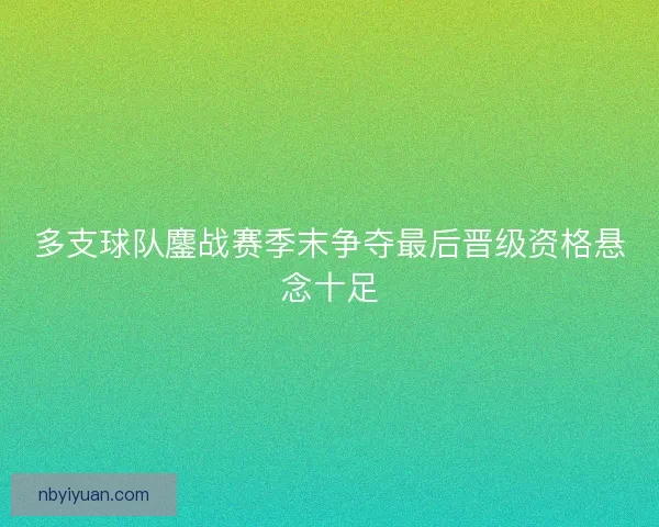 多支球队鏖战赛季末争夺最后晋级资格悬念十足