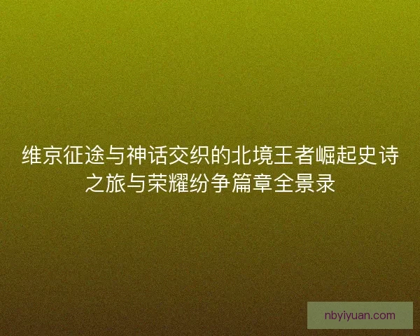 维京征途与神话交织的北境王者崛起史诗之旅与荣耀纷争篇章全景录
